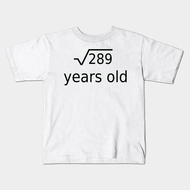 17 Years 17th Birthday Math Kids T-Shirt by Sabos